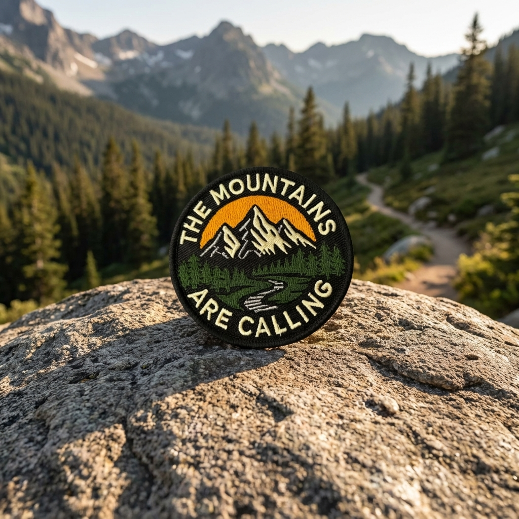 THE MOUNTAINS ARE CALLING - PATCH BRODÉ