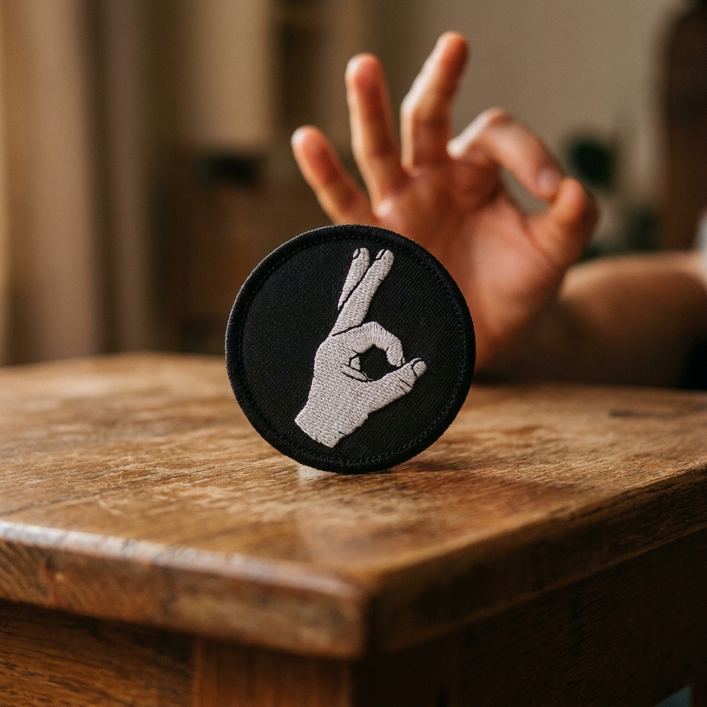 OK HAND SIGNE - PATCH BRODÉ